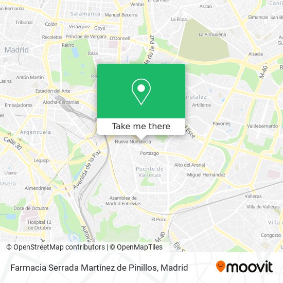 mapa Farmacia Serrada Martínez de Pinillos