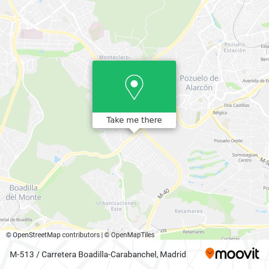 mapa M-513 / Carretera Boadilla-Carabanchel
