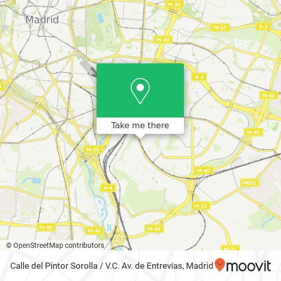 Calle del Pintor Sorolla / V.C. Av. de Entrevías map