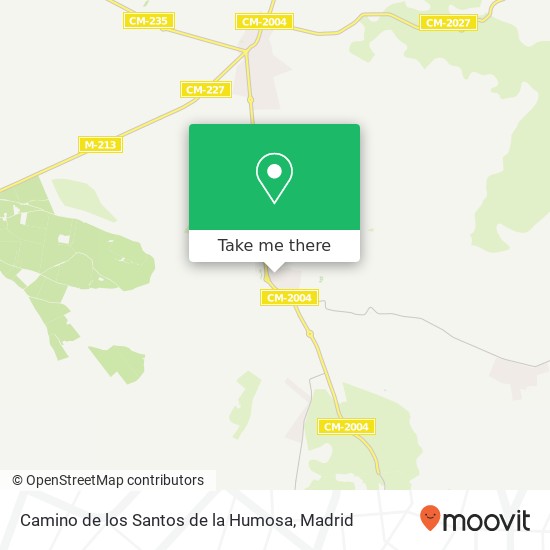 mapa Camino de los Santos de la Humosa