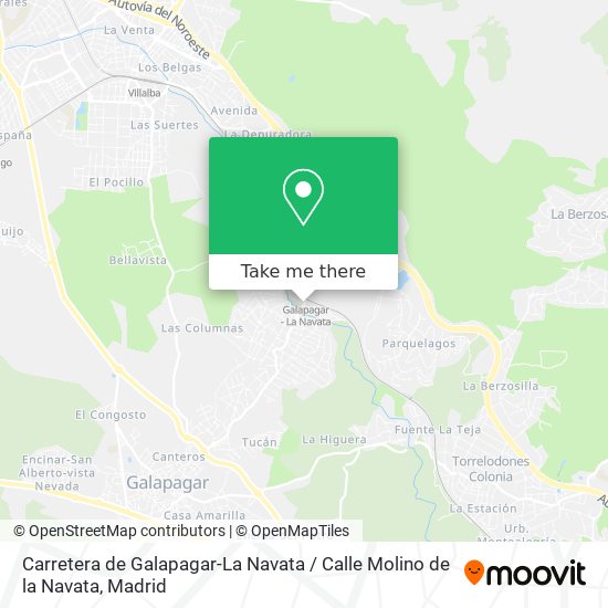 mapa Carretera de Galapagar-La Navata / Calle Molino de la Navata