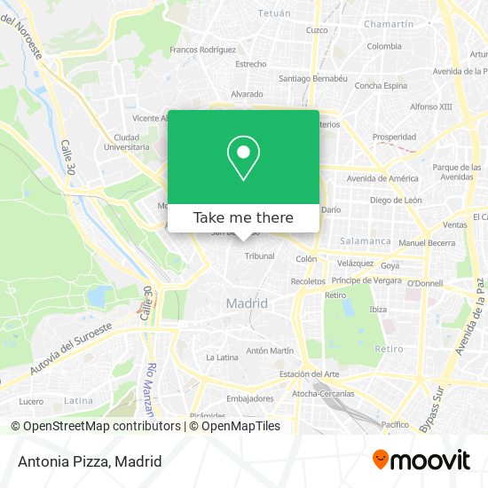 Antonia Pizza map