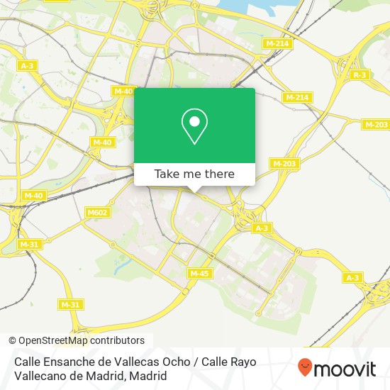 Calle Ensanche de Vallecas Ocho / Calle Rayo Vallecano de Madrid map