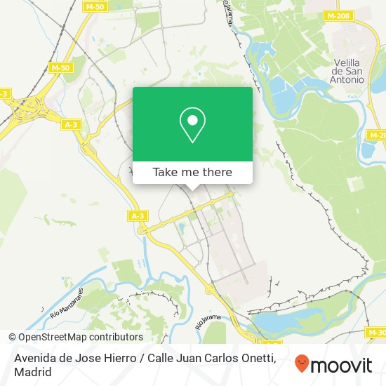 mapa Avenida de Jose Hierro / Calle Juan Carlos Onetti