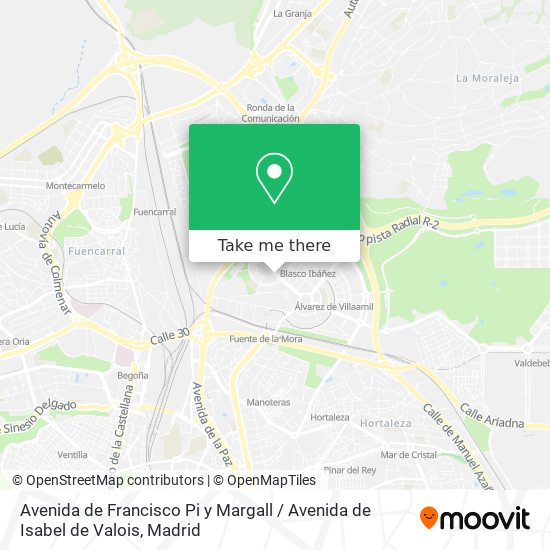 Avenida de Francisco Pi y Margall / Avenida de Isabel de Valois map