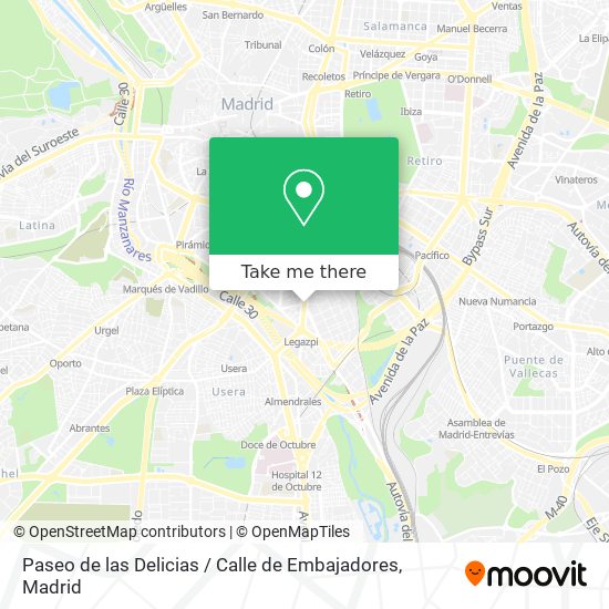 Paseo de las Delicias / Calle de Embajadores map