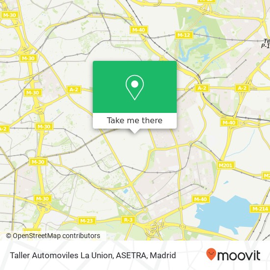 mapa Taller Automoviles La Union, ASETRA