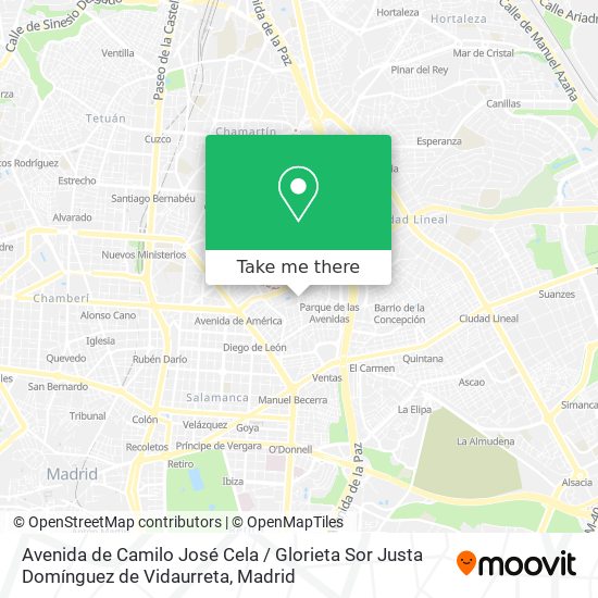 Avenida de Camilo José Cela / Glorieta Sor Justa Domínguez de Vidaurreta map