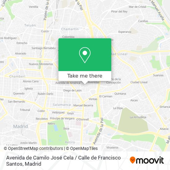 mapa Avenida de Camilo José Cela / Calle de Francisco Santos