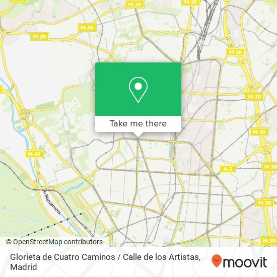 Glorieta de Cuatro Caminos / Calle de los Artistas map