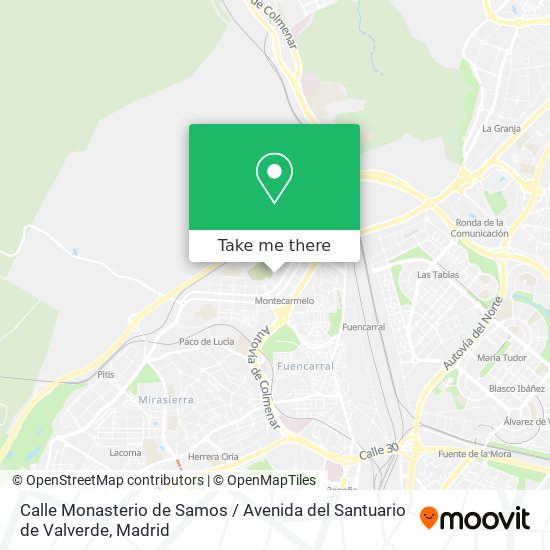 Calle Monasterio de Samos / Avenida del Santuario de Valverde map