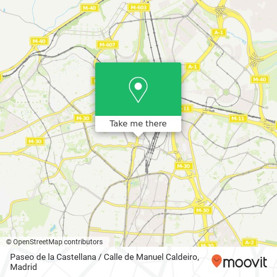 mapa Paseo de la Castellana / Calle de Manuel Caldeiro