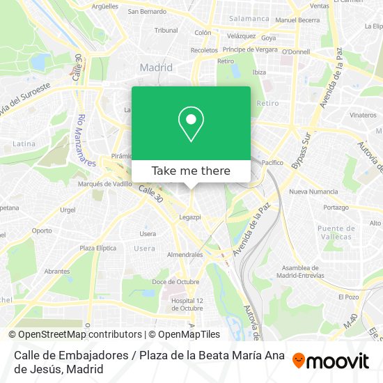 mapa Calle de Embajadores / Plaza de la Beata María Ana de Jesús