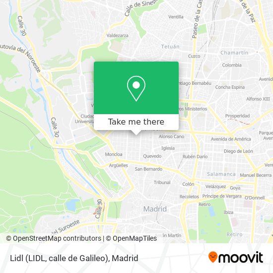 mapa Lidl (LIDL, calle de Galileo)