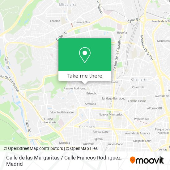 mapa Calle de las Margaritas / Calle Francos Rodríguez