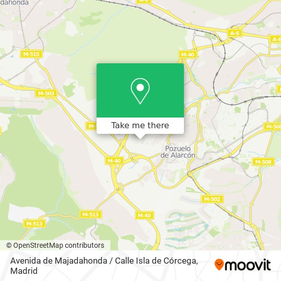 mapa Avenida de Majadahonda / Calle Isla de Córcega