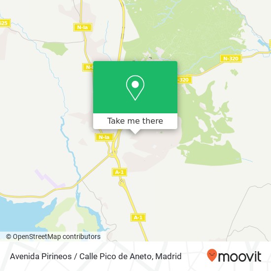 mapa Avenida Pirineos / Calle Pico de Aneto