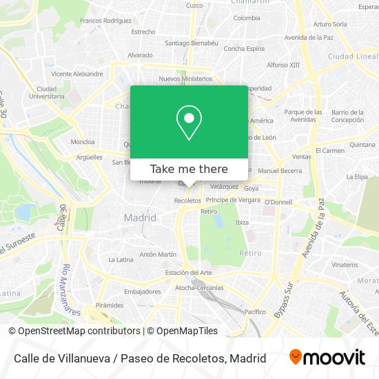 Calle de Villanueva / Paseo de Recoletos map