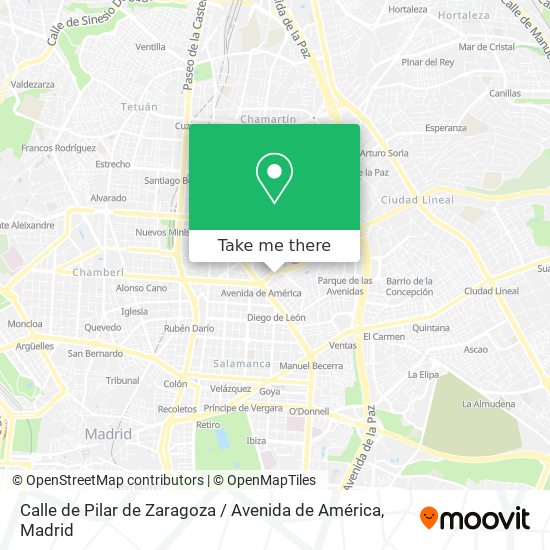 mapa Calle de Pilar de Zaragoza / Avenida de América