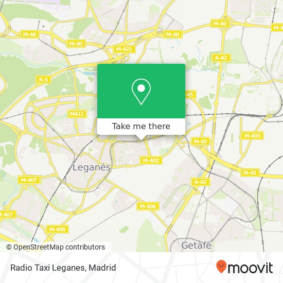 mapa Radio Taxi Leganes