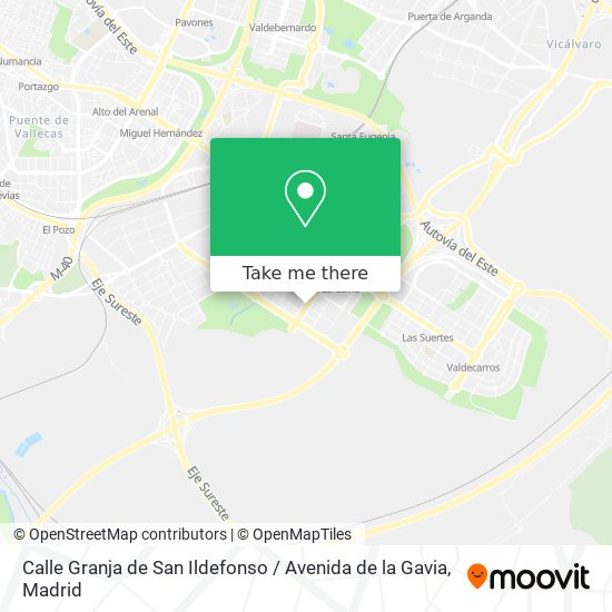mapa Calle Granja de San Ildefonso / Avenida de la Gavia