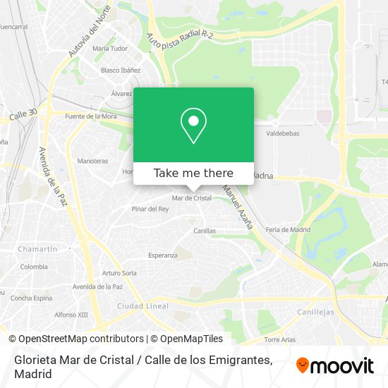 Glorieta Mar de Cristal / Calle de los Emigrantes map