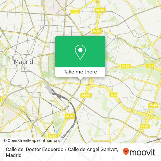 mapa Calle del Doctor Esquerdo / Calle de Ángel Ganivet