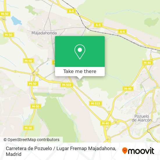 mapa Carretera de Pozuelo / Lugar Fremap Majadahona