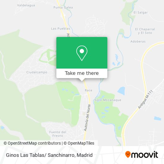 Ginos Las Tablas/ Sanchinarro map