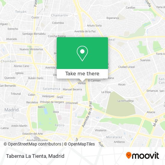 mapa Taberna La Tienta