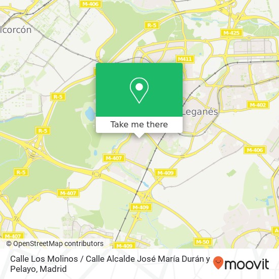 mapa Calle Los Molinos / Calle Alcalde José María Durán y Pelayo