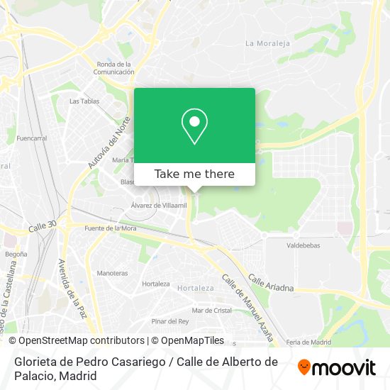 mapa Glorieta de Pedro Casariego / Calle de Alberto de Palacio