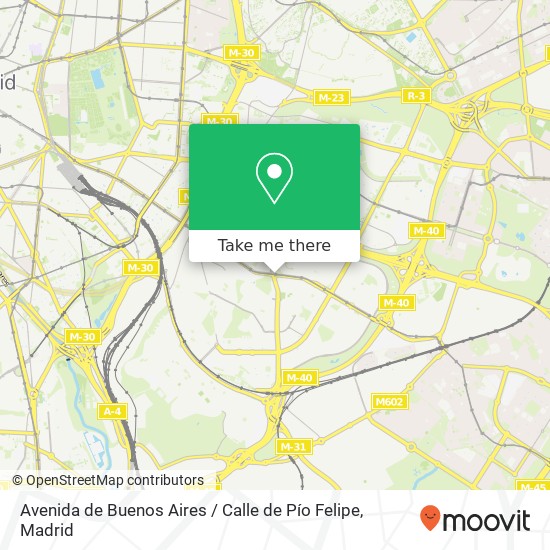 mapa Avenida de Buenos Aires / Calle de Pío Felipe