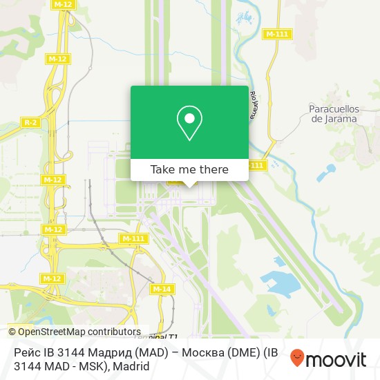 Рейс IB 3144 Мадрид (MAD) – Москва (DME) (IB 3144 MAD - MSK) map