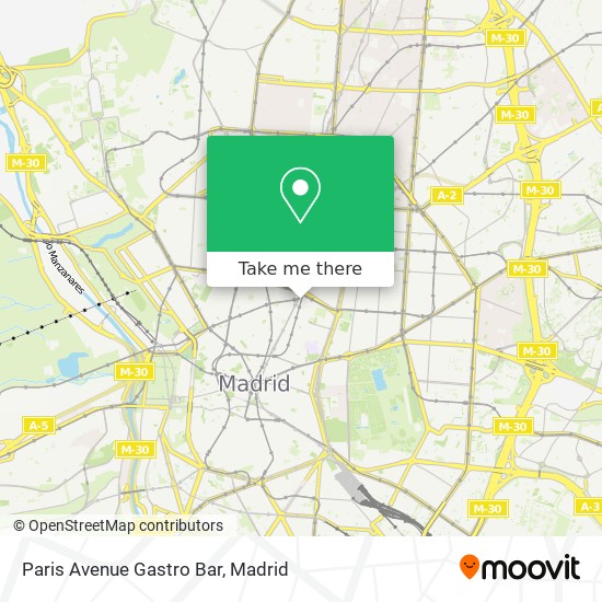 mapa Paris Avenue Gastro Bar