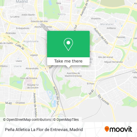 Peña Atletica La Flor de Entrevias map