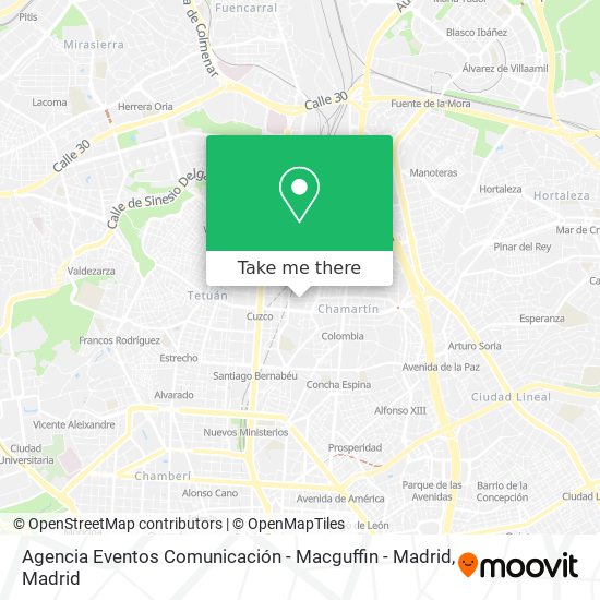 Agencia Eventos Comunicación - Macguffin - Madrid map