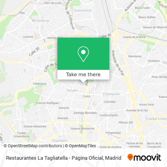 mapa Restaurantes La Tagliatella - Página Oficial