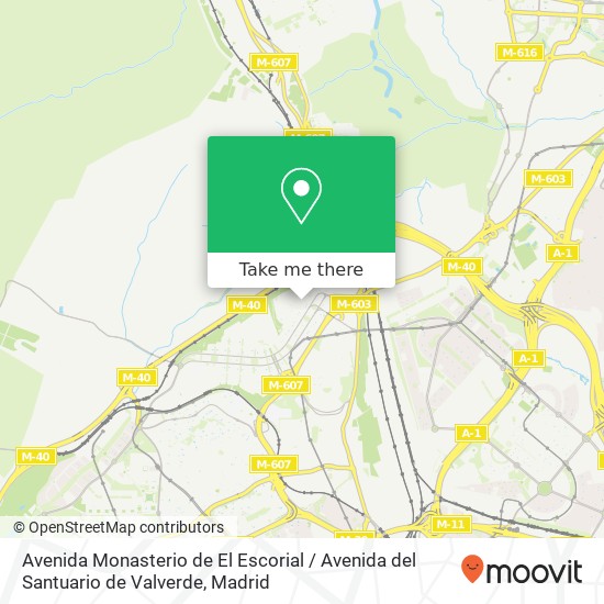 mapa Avenida Monasterio de El Escorial / Avenida del Santuario de Valverde