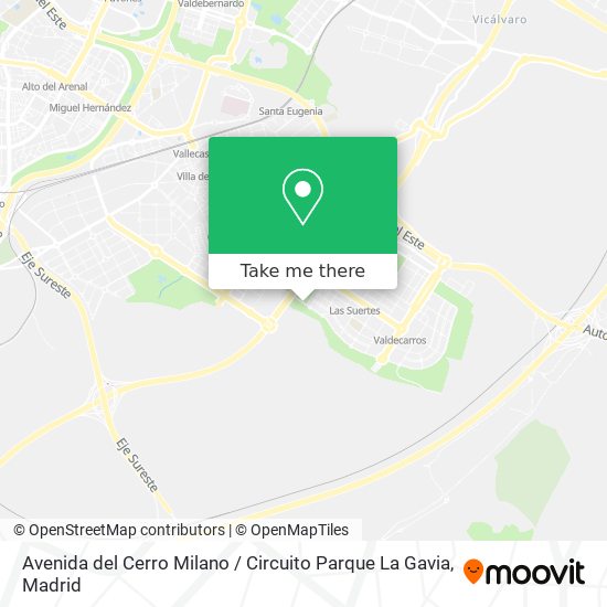 Avenida del Cerro Milano / Circuito Parque La Gavia map