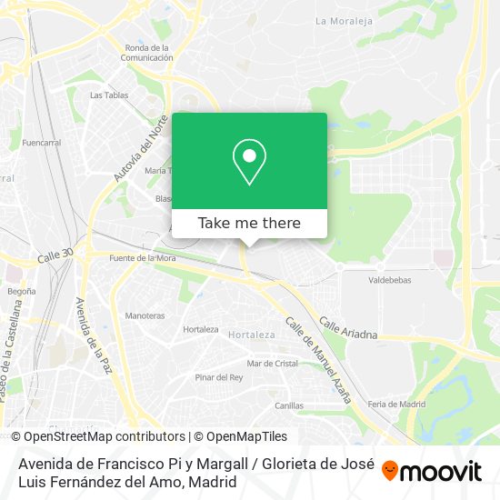 mapa Avenida de Francisco Pi y Margall / Glorieta de José Luis Fernández del Amo