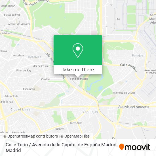 mapa Calle Turín / Avenida de la Capital de España Madrid