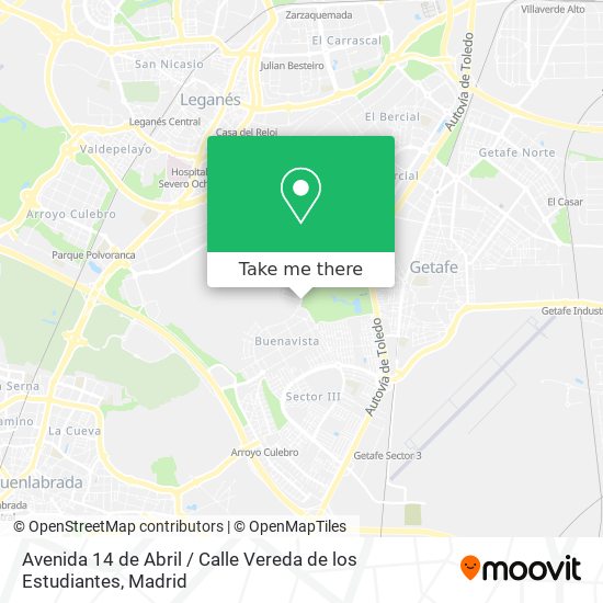 mapa Avenida 14 de Abril / Calle Vereda de los Estudiantes