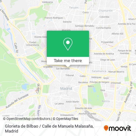 mapa Glorieta de Bilbao / Calle de Manuela Malasaña