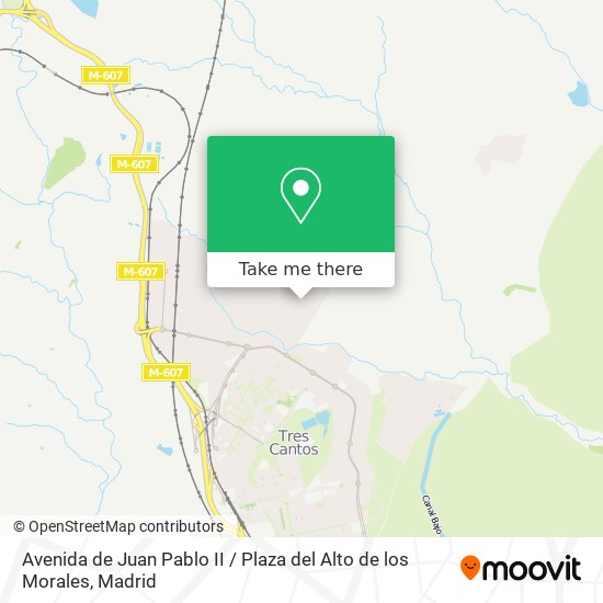 mapa Avenida de Juan Pablo II / Plaza del Alto de los Morales