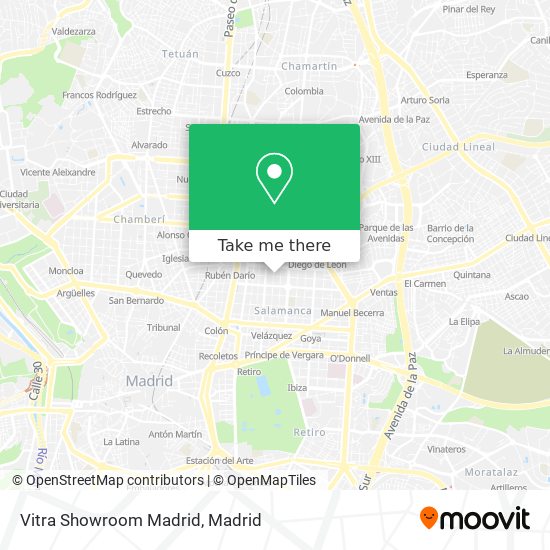 mapa Vitra Showroom Madrid