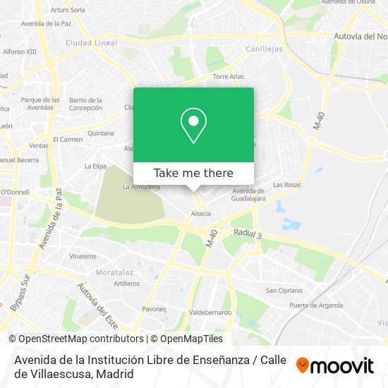 Avenida de la Institución Libre de Enseñanza / Calle de Villaescusa map