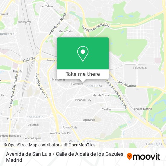 mapa Avenida de San Luis / Calle de Alcalá de los Gazules