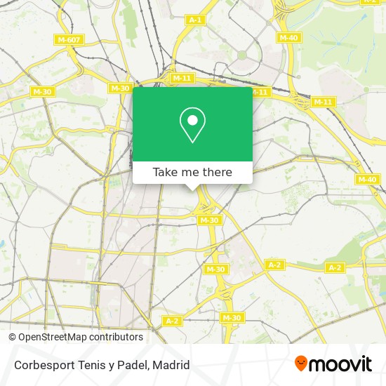 mapa Corbesport Tenis y Padel