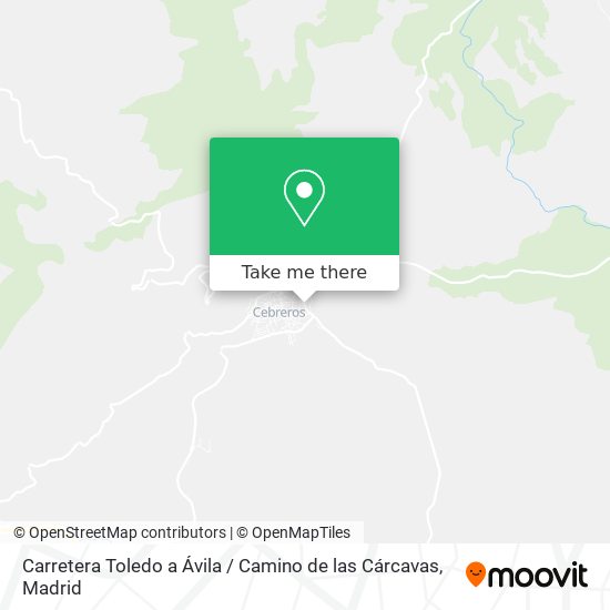 Carretera Toledo a Ávila / Camino de las Cárcavas map